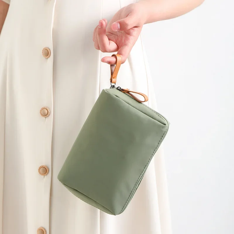 1pc grønne/rosa/blå små sminkepunger til vesken bærbar vanntett kosmetikkveske leppestiftveske reisesminkeveske for jenter og kvinner