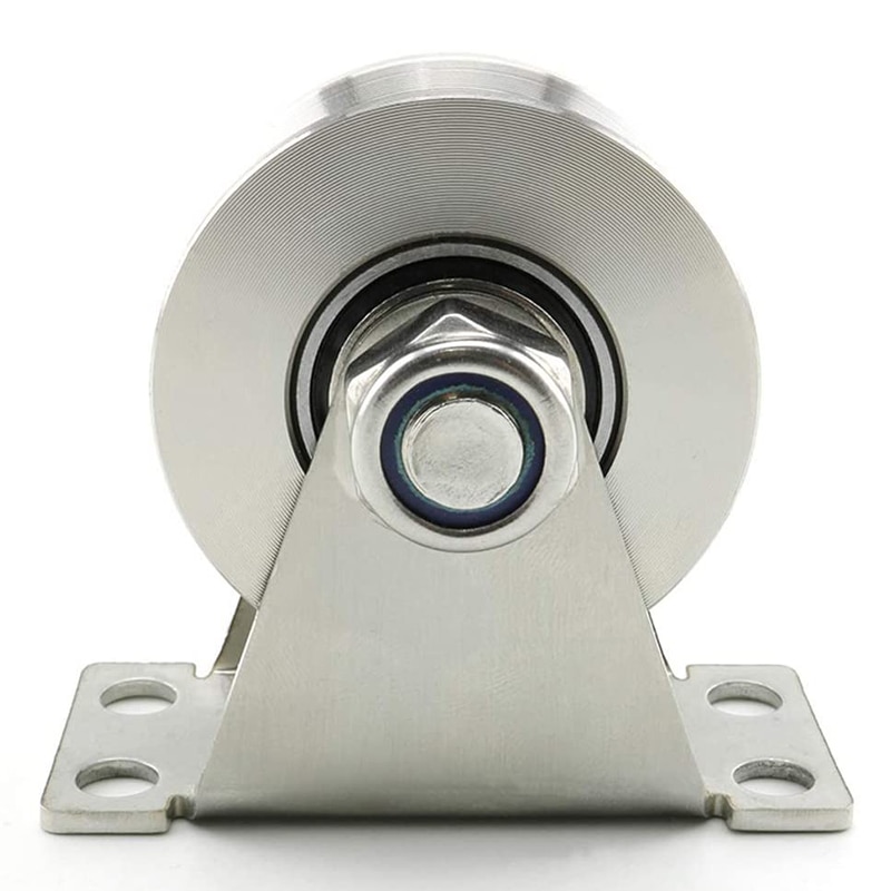 1Pack U-Type Stainless Steel Pulley Block Mute Bearings Groove Sliding Roller Track Wheel