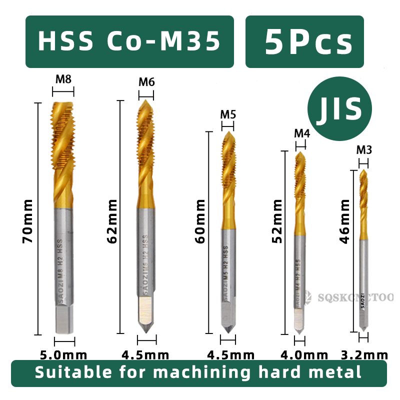 Máquina SIQICNC, rosca de tornillo, enchufe métrico, grifos de tornillo, juego de M3-M12, juego de taladro de rosca M3 M4 M5 M6 M8 M10 M12, grifo de máquina: Multicolor