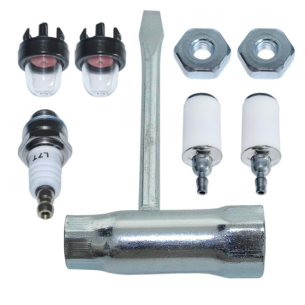 Llave de desguace con tuerca de barra, 13x19MM, filtro de combustible, cebador de bombilla, Kit de bujías para motor de motosierra Stihl