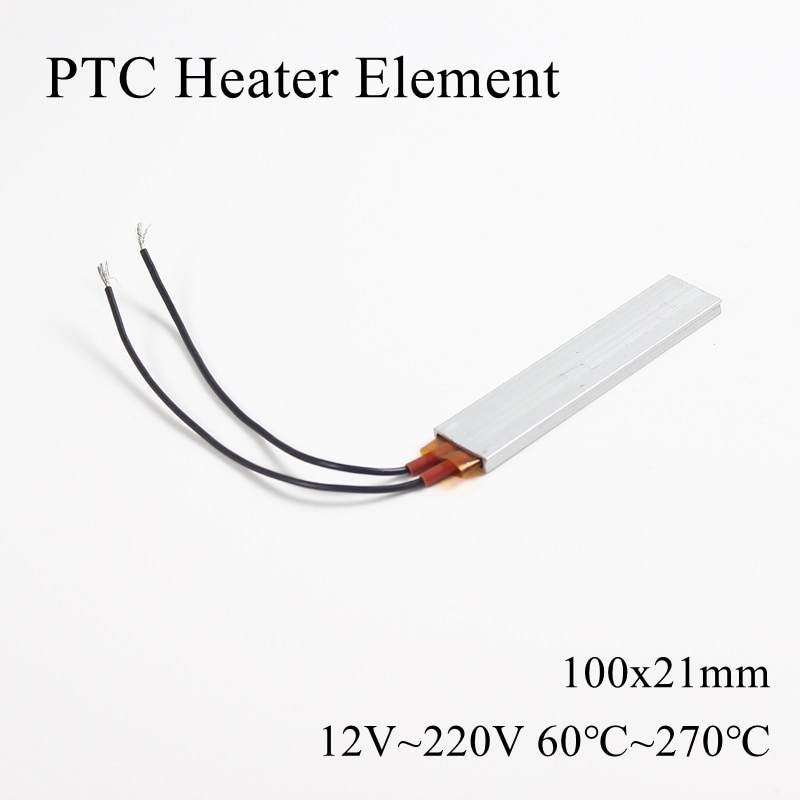 100x21mm 12v 24v 36v 48v 110v 220v ptc elemento aquecedor termostato constante termistor ar aquecimento sensor de alumínio escudo 100*21mm