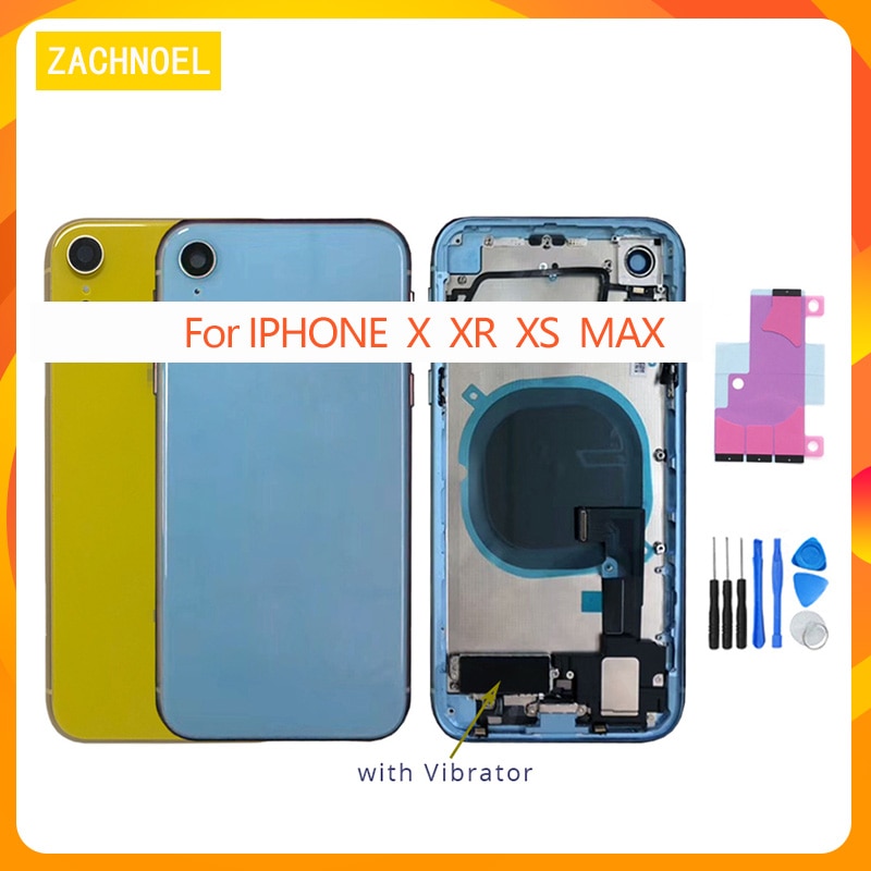 per iphone X XS XR con il Cavo Della Flessione Posteriore alloggi Assemblea Completa Copertura di Batteria del Portello Posteriore Struttura Centrale del Telaio per iphone XS Max
