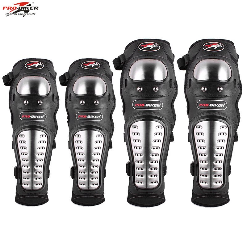 4Pcs/set Protective gear Motorcycle Protector Knee Pads Elbow Protector Stainless Steel Cross-country Protect Guards Lightweight