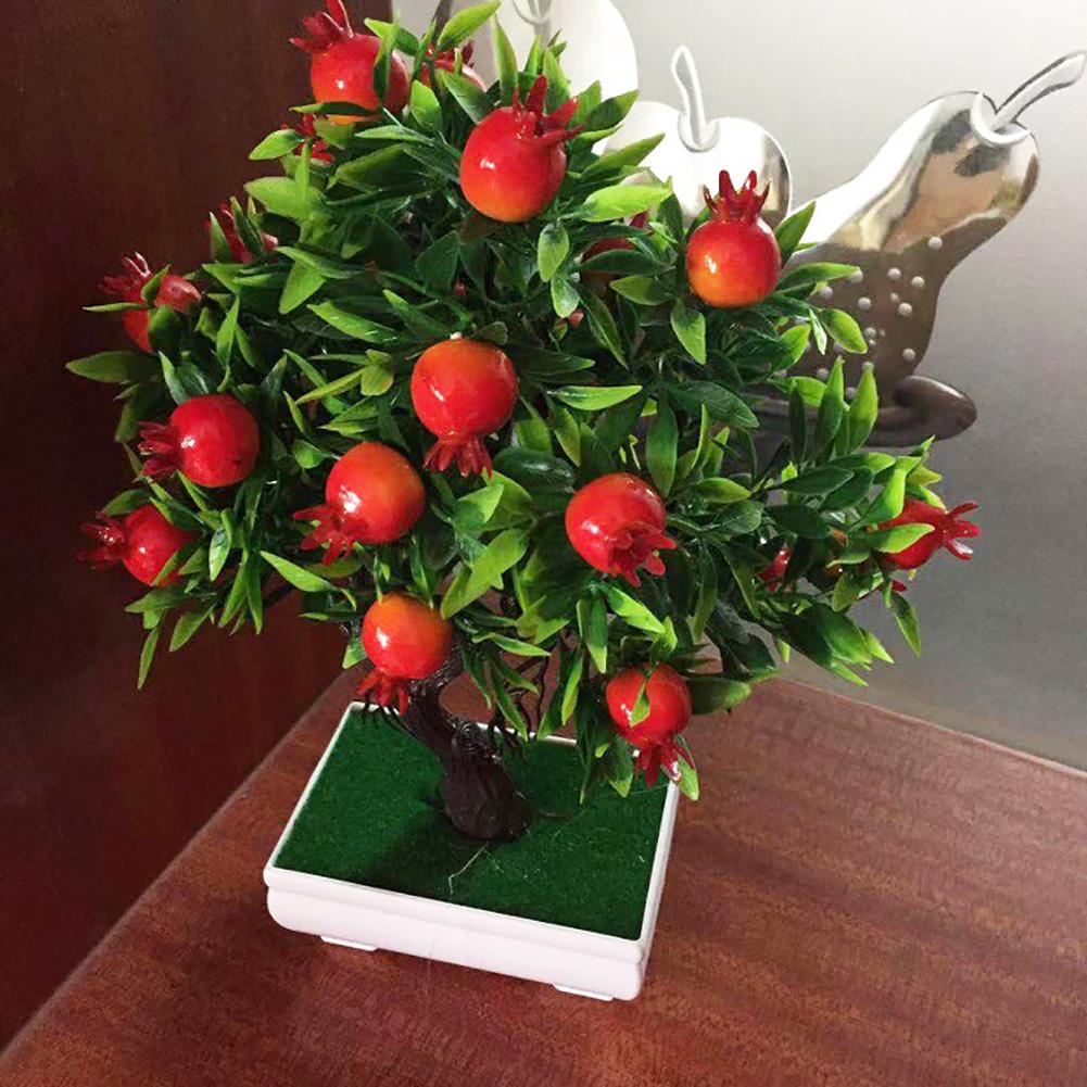 1pc potte kunstige træ frugtplanter bonsai lille træ potte planter bonsai scene til haven hotel bryllup fest dekoration indretning