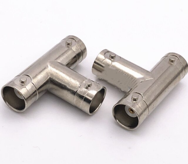 3way BNC To BNC adapter female jack & male plug triple T in series RF connectors: 2 BNCF-2BNCF