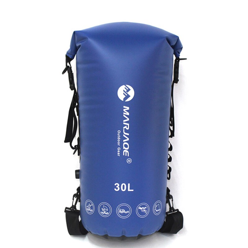 30L trekking dry bag impermeable floating backpack roll top sail kayak drypak motorcycle drybag bouy bike boat drysack deck bag: blue