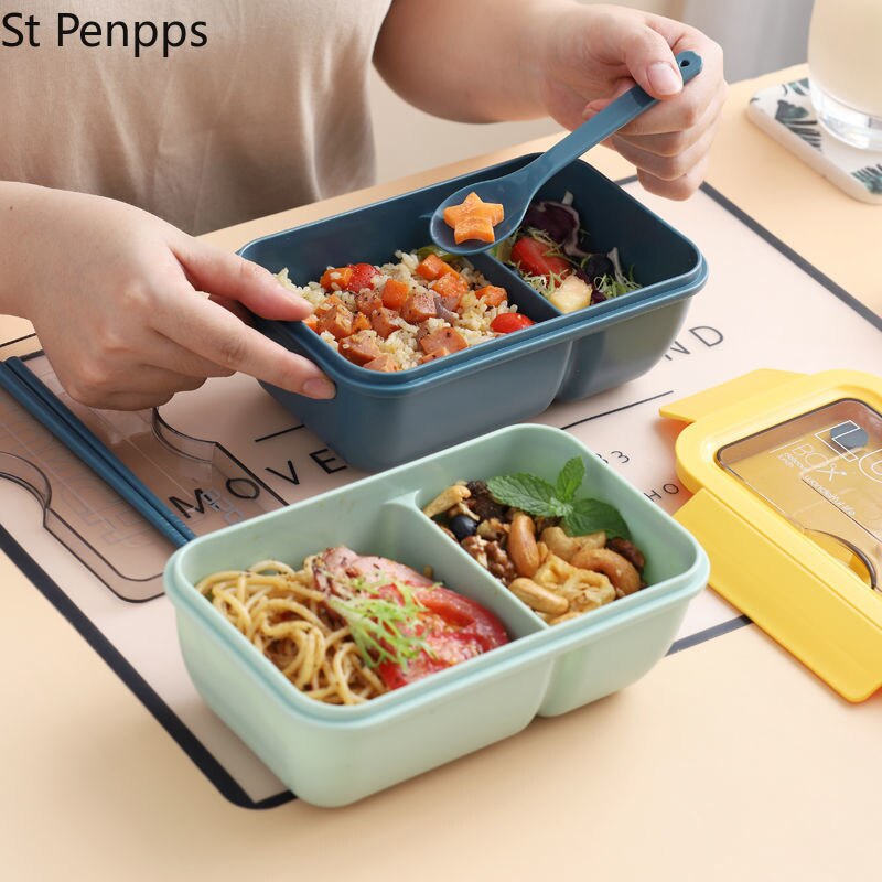 Lunch Box for Students and Office Workers with Tableware Can Be Heated By Microwave Oven Bento Lunch Box Snack Container