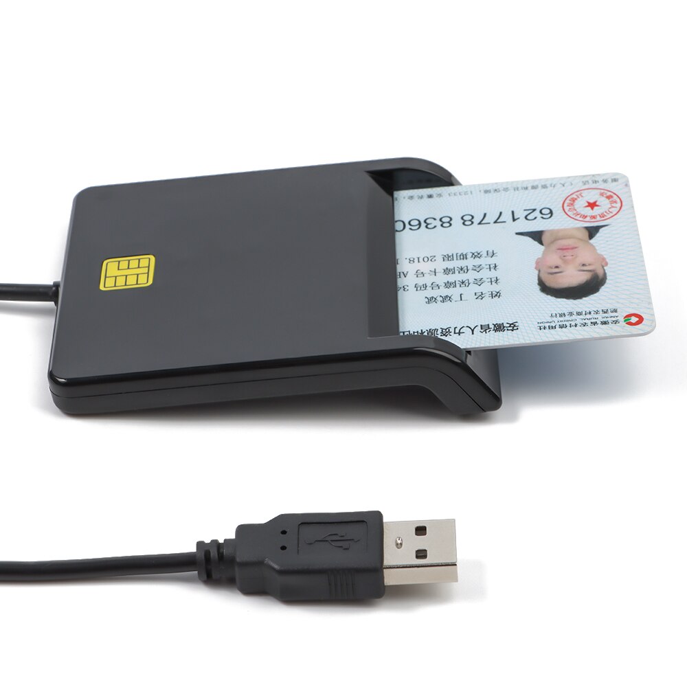 Black USB Smart Card Reader DNIE ATM CAC Electronic Tax Public Access Card Reader Adapter For ID/IC/Bank Cards