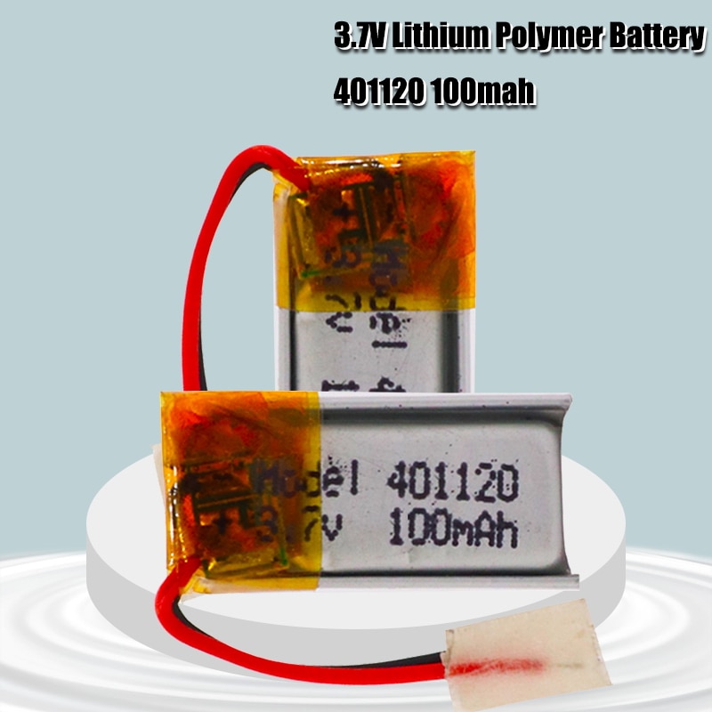 401120 Li-ion Polymer Battery 3.7v 100mah Rechargeable Batteries CE FCC ROHS Certification Safe Power Supply