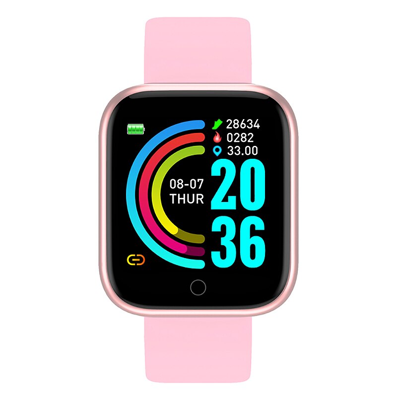 Smartwatch - Fitness Tracker - Heart Rate Monitor - Sleep Tracker - USB Charging - Android/iOS Compatible: Pink