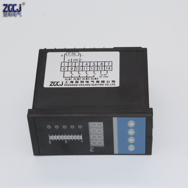 0-10V DC input water liquid level pressure controller with 4 ways alarm and DC24V Feed voltage output water liquid level meter