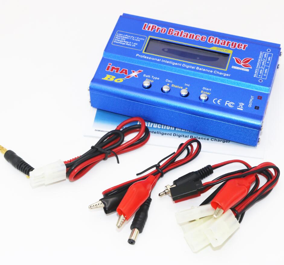 iMAX B6 80W 6A Battery Charger Lipo NiMh Li-ion Ni-Cd Digital RC Balance Charger Discharger + 15v 6A Power Adapter+Charge Cable: only B6 Tamiya plug