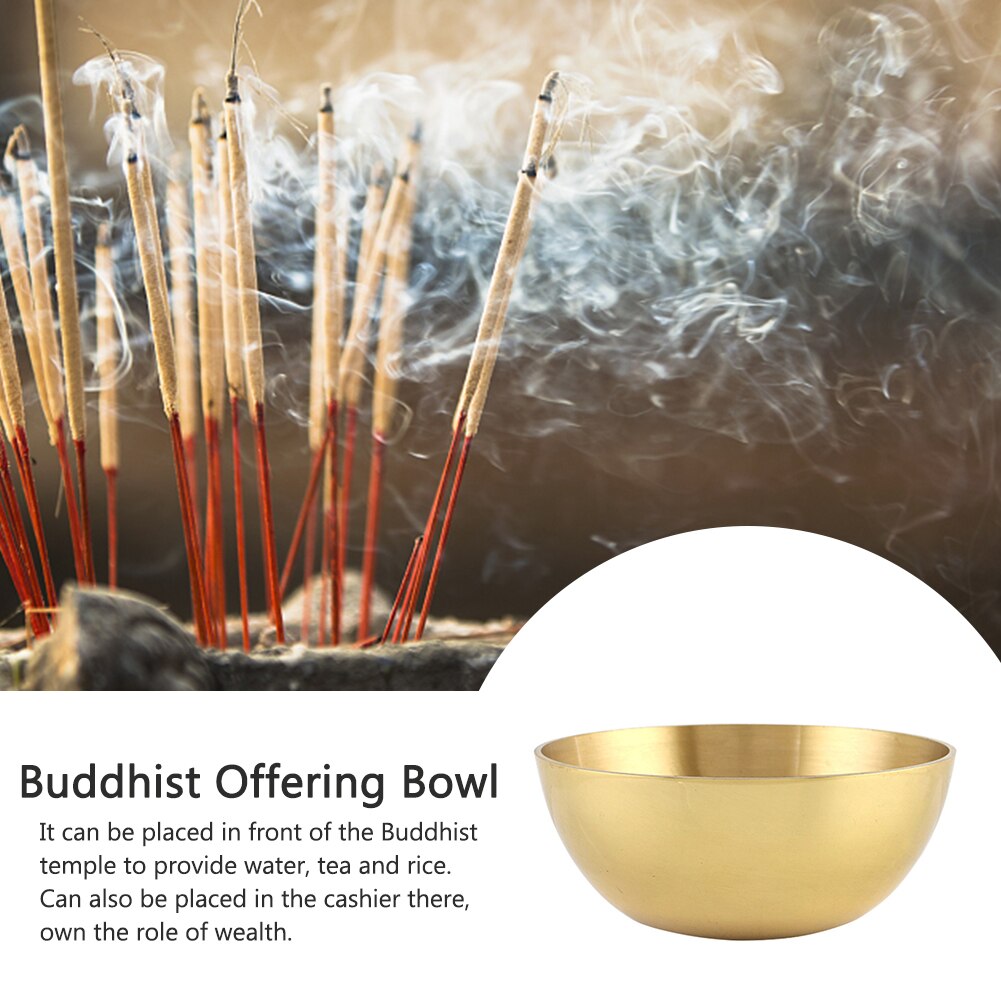 Utensilios de cocina hechos a mano para adorar a Buda, cuenco budista liso, de arroz y agua de templo, decoración del hogar