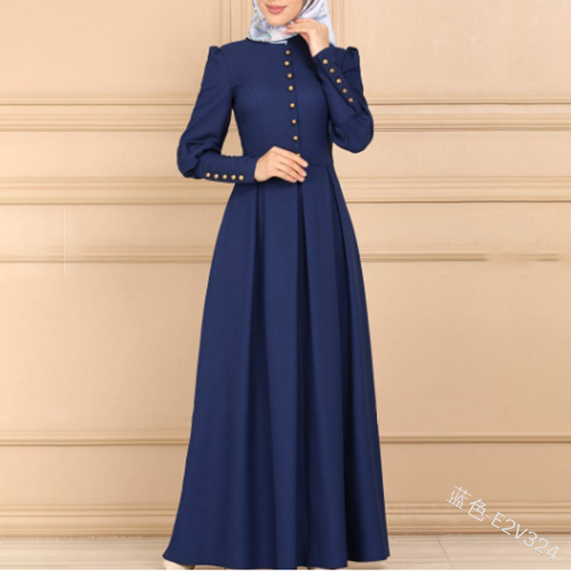 Abayas para mujer, bangladesh, dubái, hiyab, vestido de noche, caftán árabe, caftán marroquí, djelaba, vestido musulmán, ropa islámica.: Azul / Yo