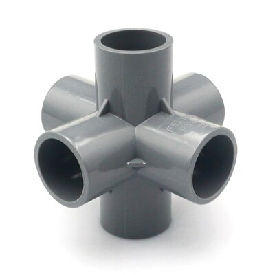 fast grå pvc rørfittings diy rett albue som tee koblinger plast skjøt rør kobling adapter 3/4/5/6 veier: 6 måter / Indre dia .25mm