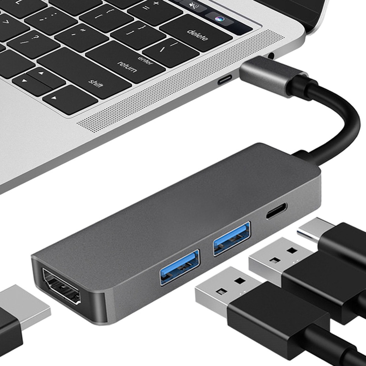 Usbc Naar Hdmi 2 Usb 3.0 5Gbs Sd Tf Card Slot 4K 1080P Video-uitgang Usb Type C hub Adapter