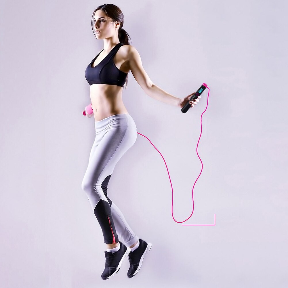Springtov med elektronisk optælling springtov smart digitalt modstoppetov vægttab fitness hoppetov