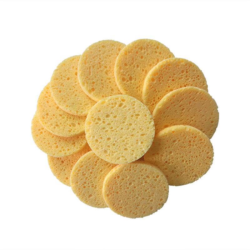 50 Uds. De pulpa de madera Natural para lavado Facial esponjas celulosa compresa cosmética Puff cuidado de la cara limpieza removedor de maquillaje herramientas 70 × 8mm