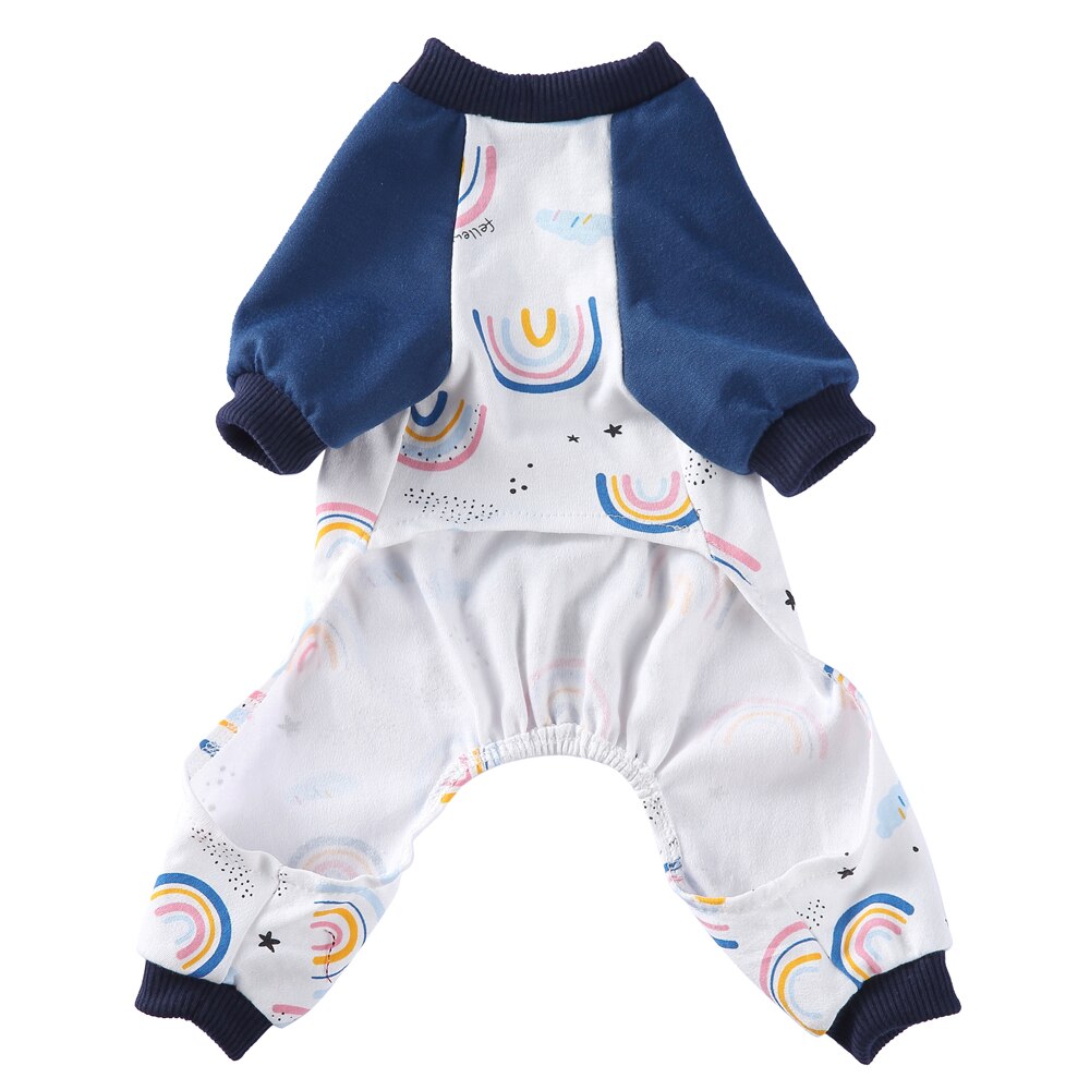 Overall pyjamas valp kattkläder kläder pyjamas terrier pyjamas overaller valp kattkläder kläder pyjamas för små hundar b: Regnbåge / L
