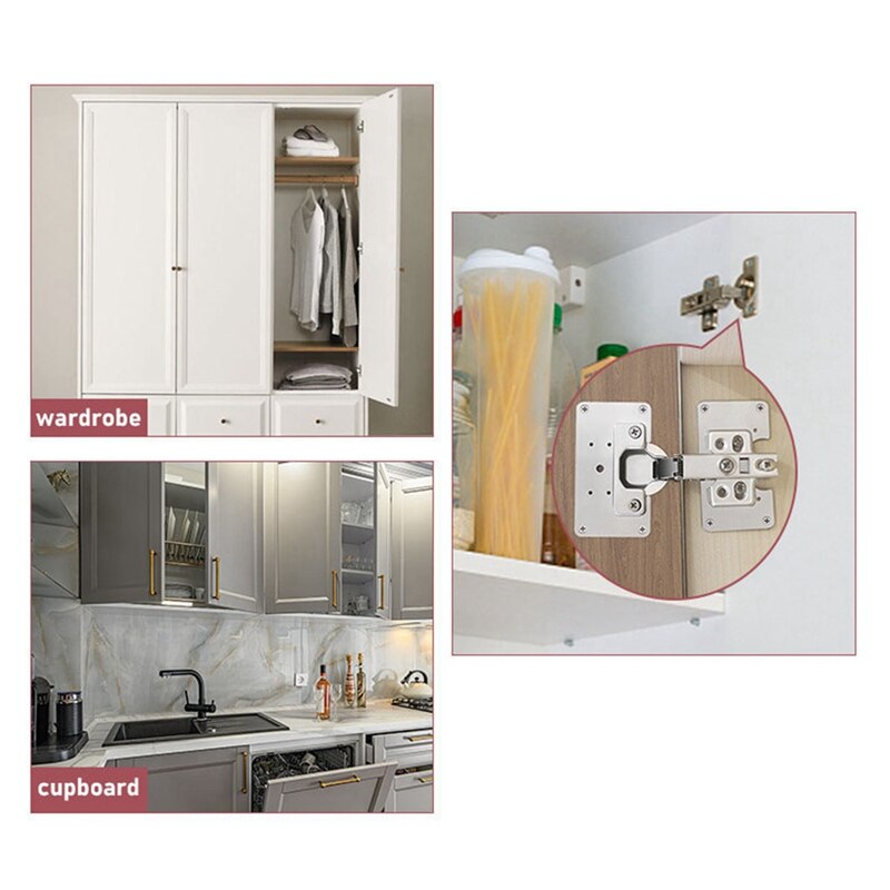 ! 4 Stuks Scharnier Reparatie Plaat Kastdeur Scharnier Reparatie Plaat Rvs Beugel Met Schroeven Voor Meubels