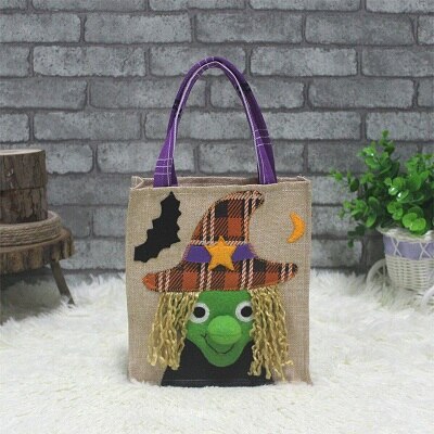 Halloween Candy Bag Cute Pumpkin wizard Children's Party Decoration Halloween for Children: Dark Khaki