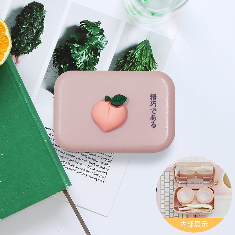 ovolook Cartoon Cosmetic Travel box Storage Holder Contact lens pop case with mirror contact lens case Eyewear: 6