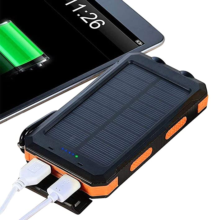 20000Mah Kleine Gele Man Powerank Solar Charger Usb-poorten Externe Lader Draagbare Solar Powerbank Voor Xiaomi 5S Smartphone