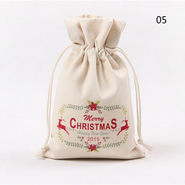 Szuflada bawełniana nić prezenty woreczki torba 16x23.5cm 14 style boże narodzenie Santa Xmas festiwal dzień cukierki prezent torba do noszenia: 05