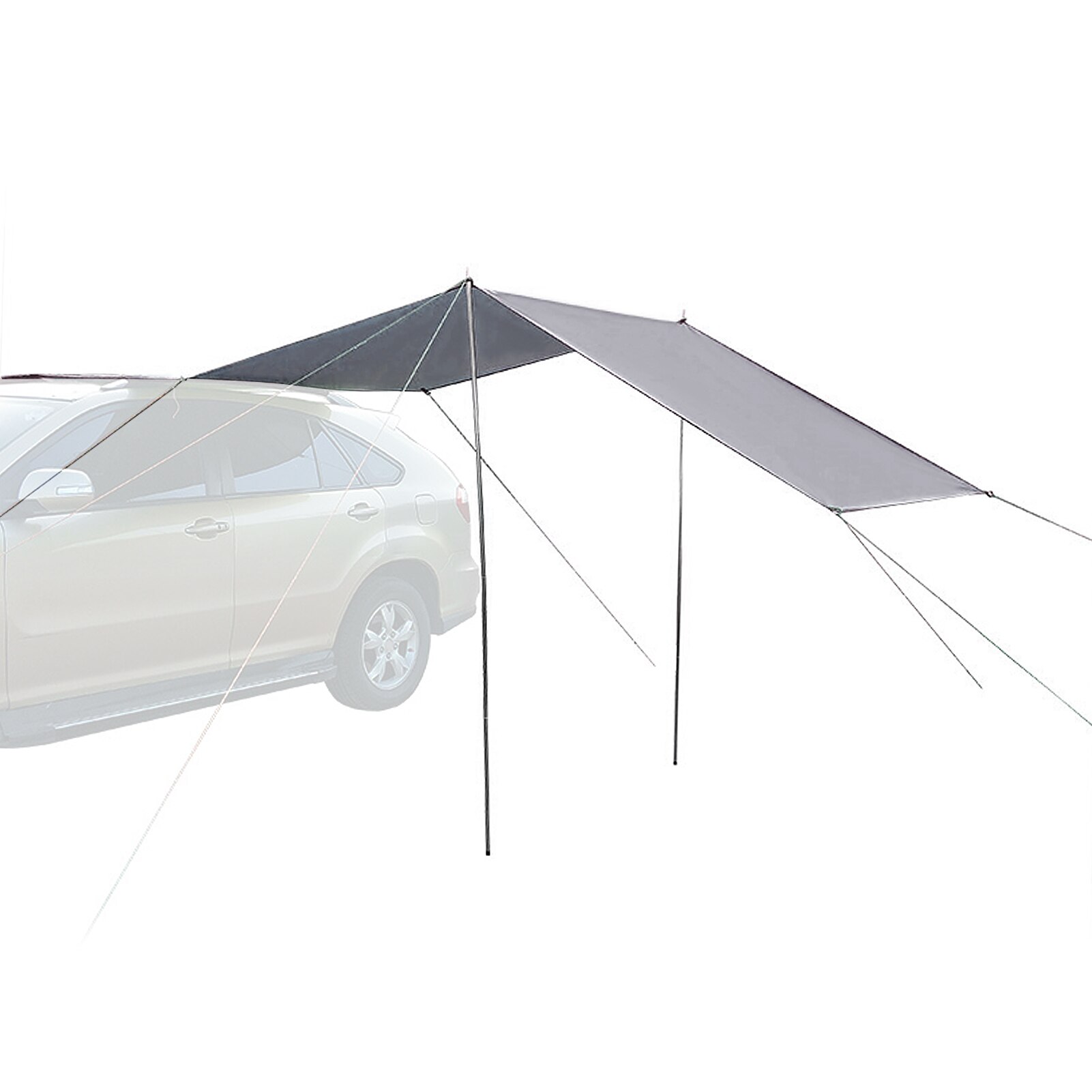 Auto Luifel Tent Dak Top Voor Suv Auto Outdoor Camping Reizen Strand Zonnescherm 210D Oxford Sunproof Regendicht Luifel: GRAY / 4.4x2m