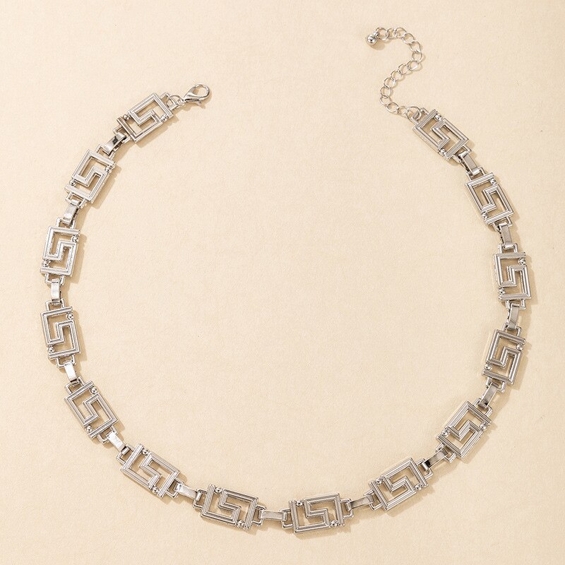 Onregelmatige Vierkante Ketting Voor Vrouwen Gouden Ketting Choker Ketting Sieraden Charms Cadeaus Voor Party Bruidsmeisjes Geometrische Ketting: silver