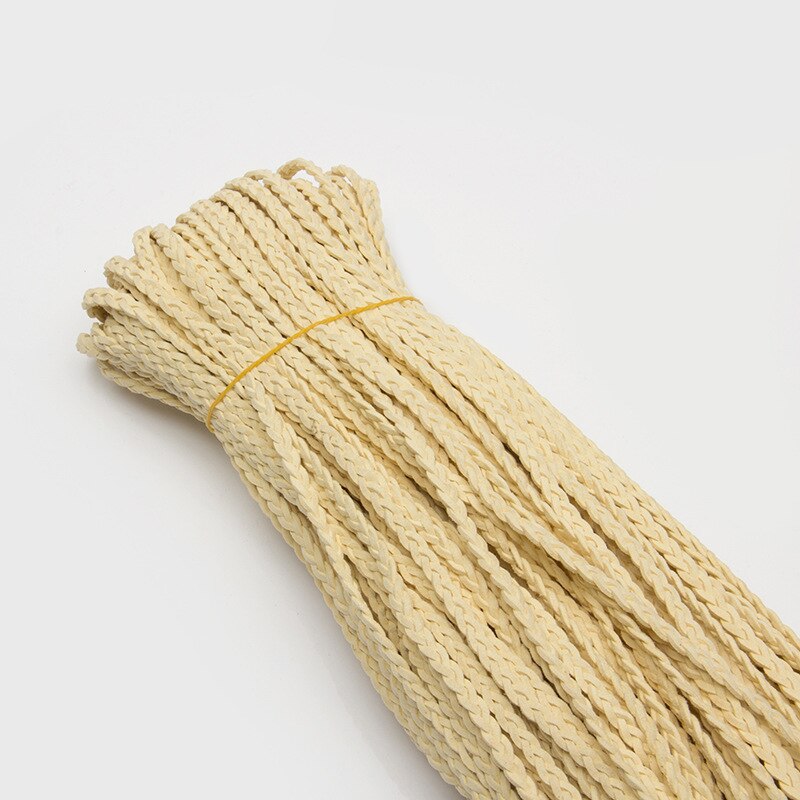 Cuerda trenzada de cuero de terciopelo para manualidades, cuerda de 5mm x 3 yardas para pulsera artesanal, collar, cadena de joyería, accesorios de decoración: Beige