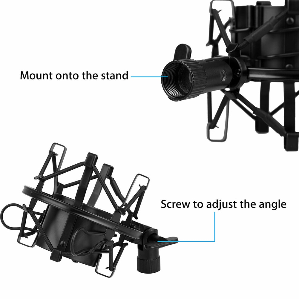 Mic Holder Clip Broadcast Microphone Shock Mount Spider Computer Locking Knob Condenser Studio Recording Practical Reduce Noise