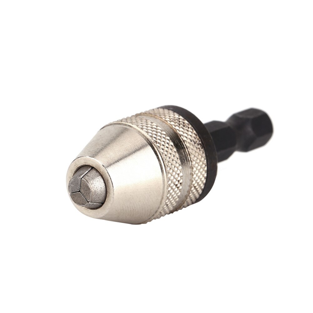 Taladro de vástago hexagonal Adaptador convertidor de cambio rápido, 1 Uds., 1/4 pulgadas, Portabrocas sin llave, adaptador de controlador de impacto, rango de 0,3-3/3.6mm