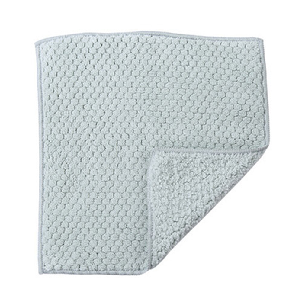Anti-grease Rags Coral Fleece Clean Cloth Sink Wipe Washable Double Non Stick Oil Dish Cloth Water Absorbent Kitchen Hand Towel: style1 green