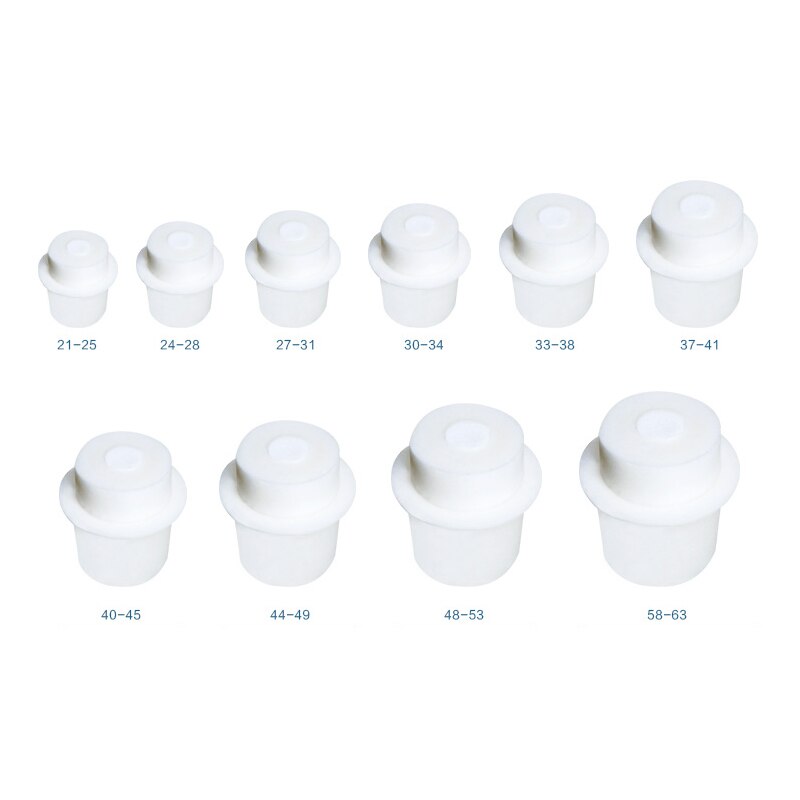 10 unids/pack matraz cónico tapón de silicona de matraz de Erlenmeyer de vidrio tapón de tapa de la botella de Gel de sílice