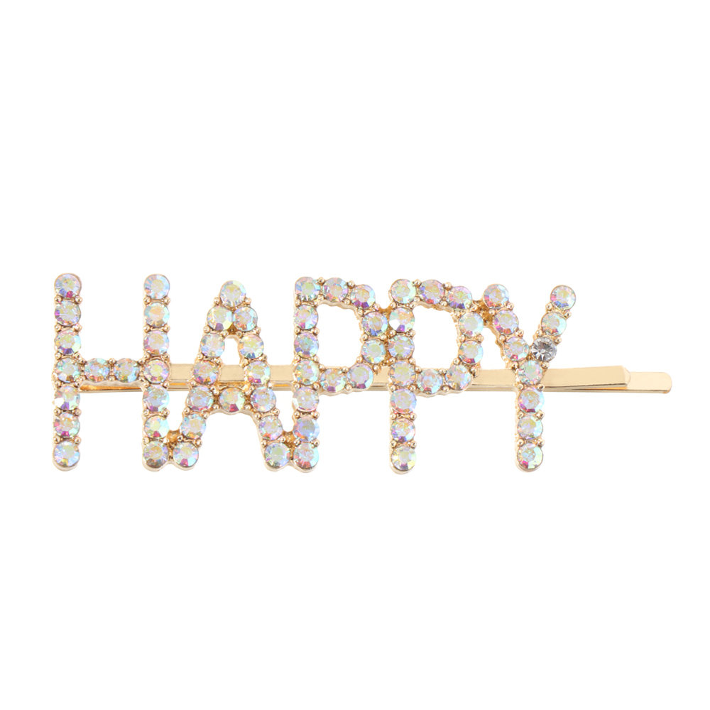 Letter Word Rhinestone Crystal Hairpin Hairgrip Hairclips Hair Clip Grip Pin Barrette Ornament Hair Accessories