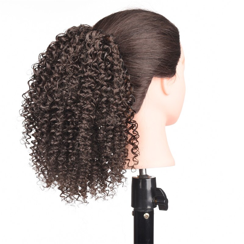 Aigemei Afro Kinky Curly Drawstring chignon Puff Ponytail African Hair Extension Synthetic Clip in Pony Tail Hair Extensions: 4