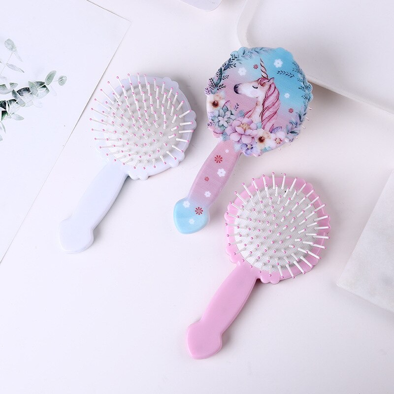 Brosse à cheveux Anti-nœud pour enfants, peigne de Massage à coussin d&#39;air licorne de dessin animé mignon, peigne de coiffure pour enfants, brosse à cheveux pour bébé