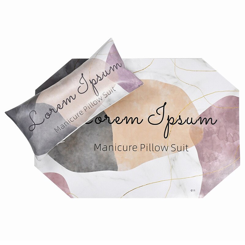Nail Art Hand Pillow Cushion Nail Polish Holder Soft PU Leather Sponge Arm Rest Cushion Manicure Nail Tool Equipment with Mat: 01