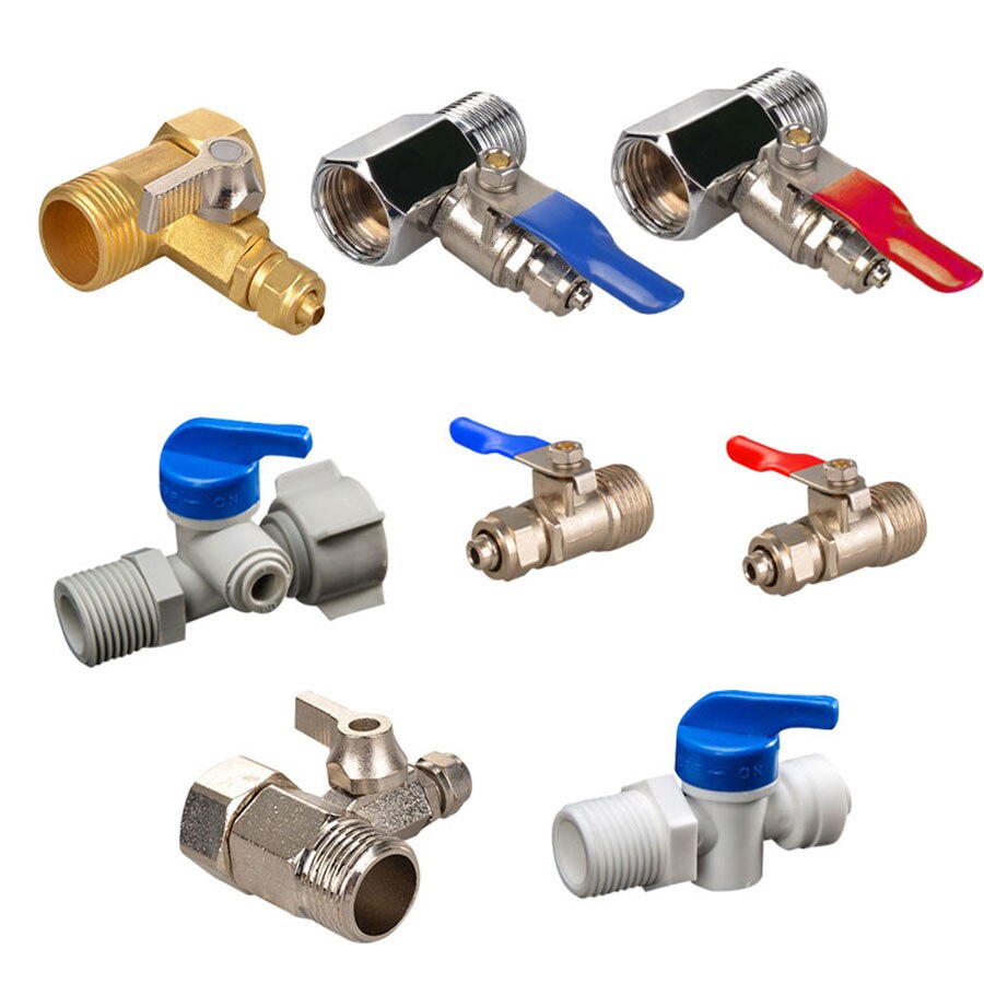 1/4'' 1/2'' Stecker 1/4 3/8 Rohr Wasser Adapter RO Feed Ball Ventil Wasserhahn Wasser Filter Umkehrosmose System für Wasserfilter Wasserhahn