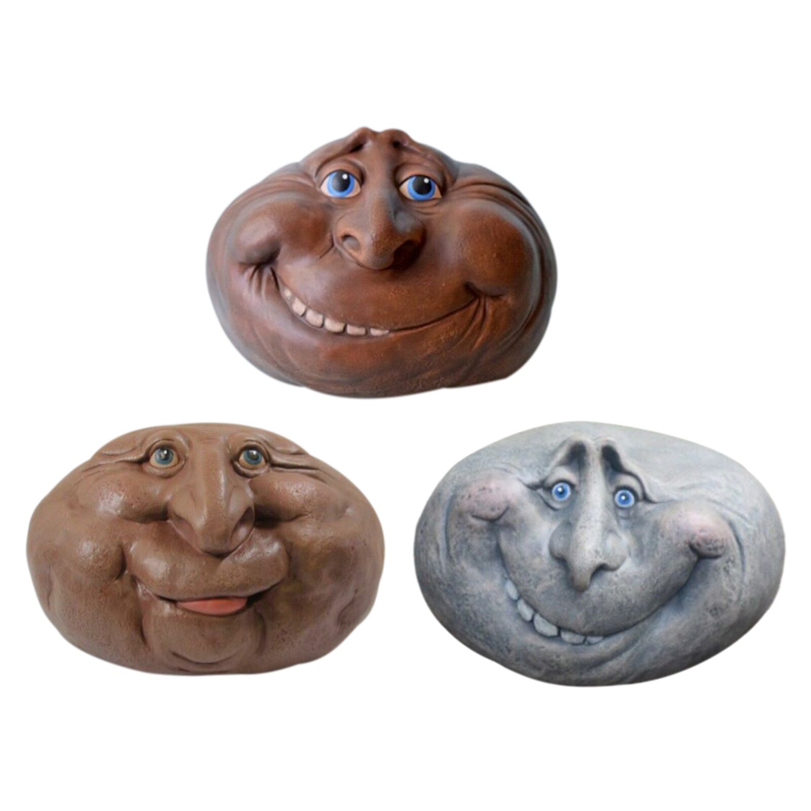 Rock cara jardín arte esculturas de resina místico jardín piedras para interior exterior Patio porche casa decoración . Exclusivo.