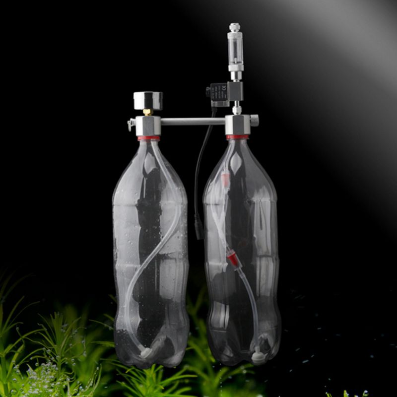 Aquarium DIY CO2 System Generator Kit Bubble Counter Plants Diffuser with Solenoid Valve Fish Tank Regulator Accessory
