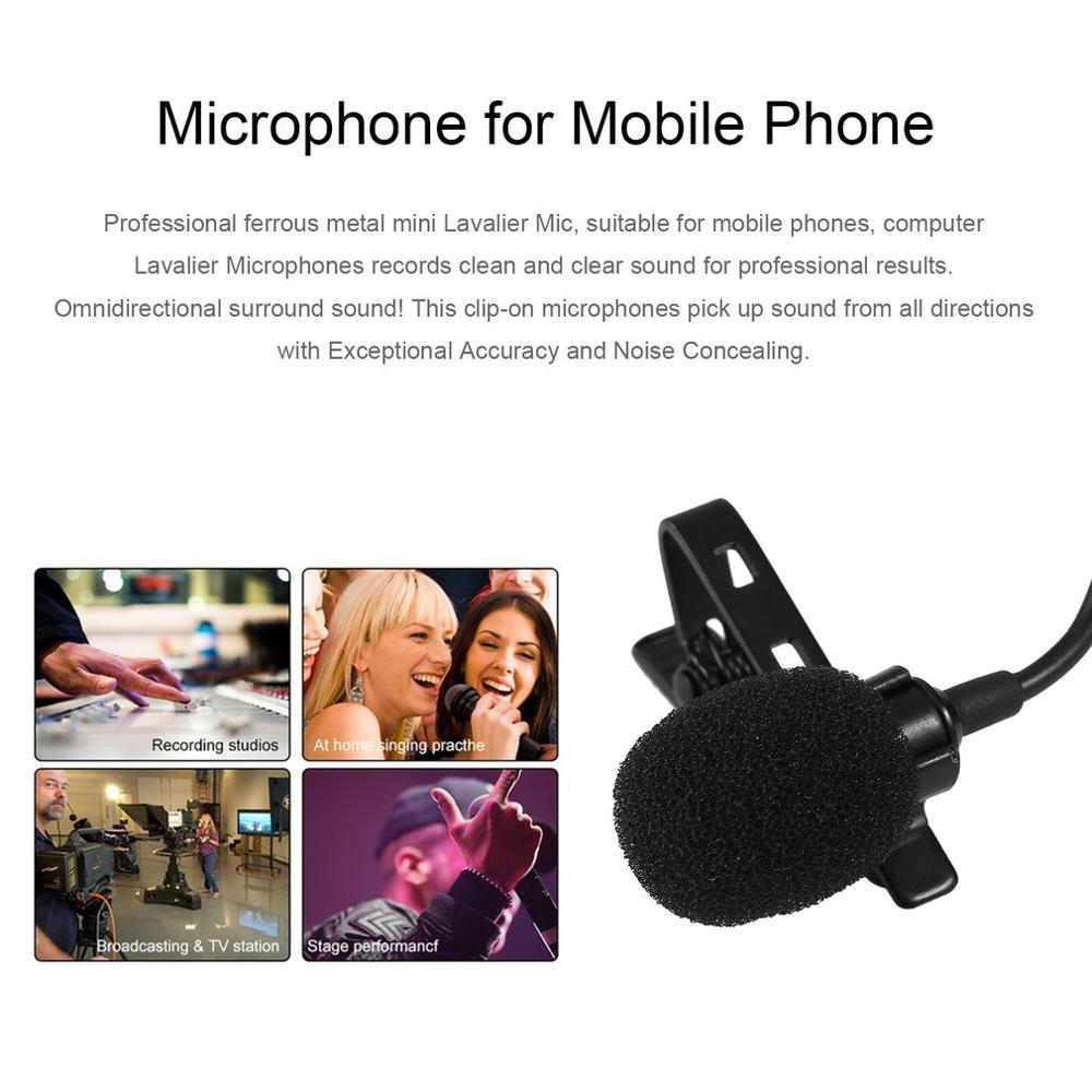 Portable Clip-on Lapel Lavalier Microphone 3.5mm Jack Hands-free Mini Wired Condenser Microphone with Easy-carry Box