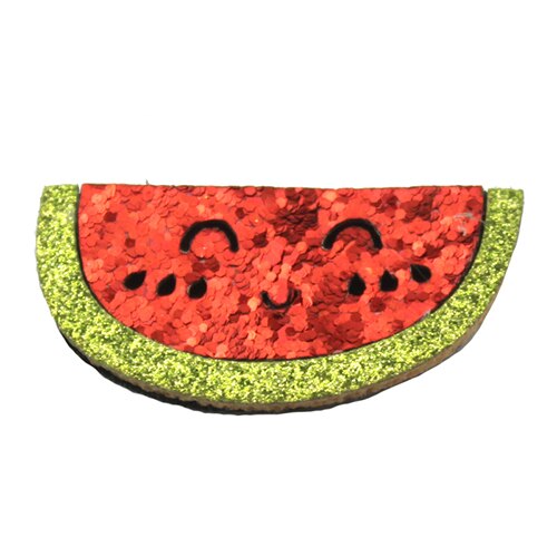 Glitter Watermelon Felt Applique for DIY,strawberry cherryFlat Back Felt Appliques Fruit baby accessories: watermelon