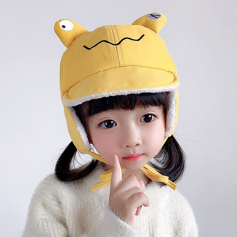 Gorro de piloto de rana para niño, gorros con orejeras, gorros para niño, gorros para niño, gorros cálidos con orejeras, protección para las orejas, gorro Lei Feng, accesorios para niño