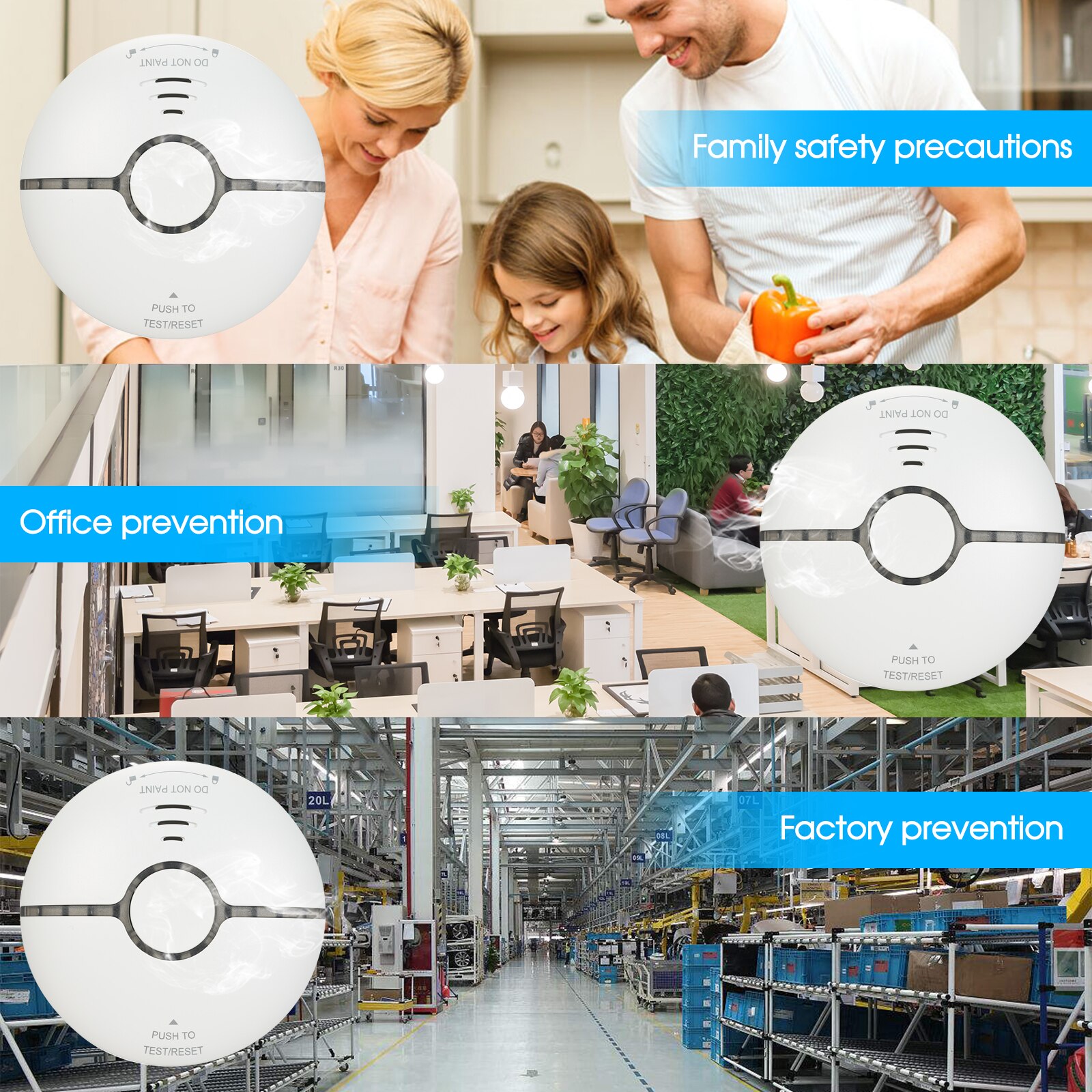 Wifi Smoke Detector Smart Fire Alarm Sensor Wireless Security System Smart Life Tuya APP Control Smart Home For Home Kitchen