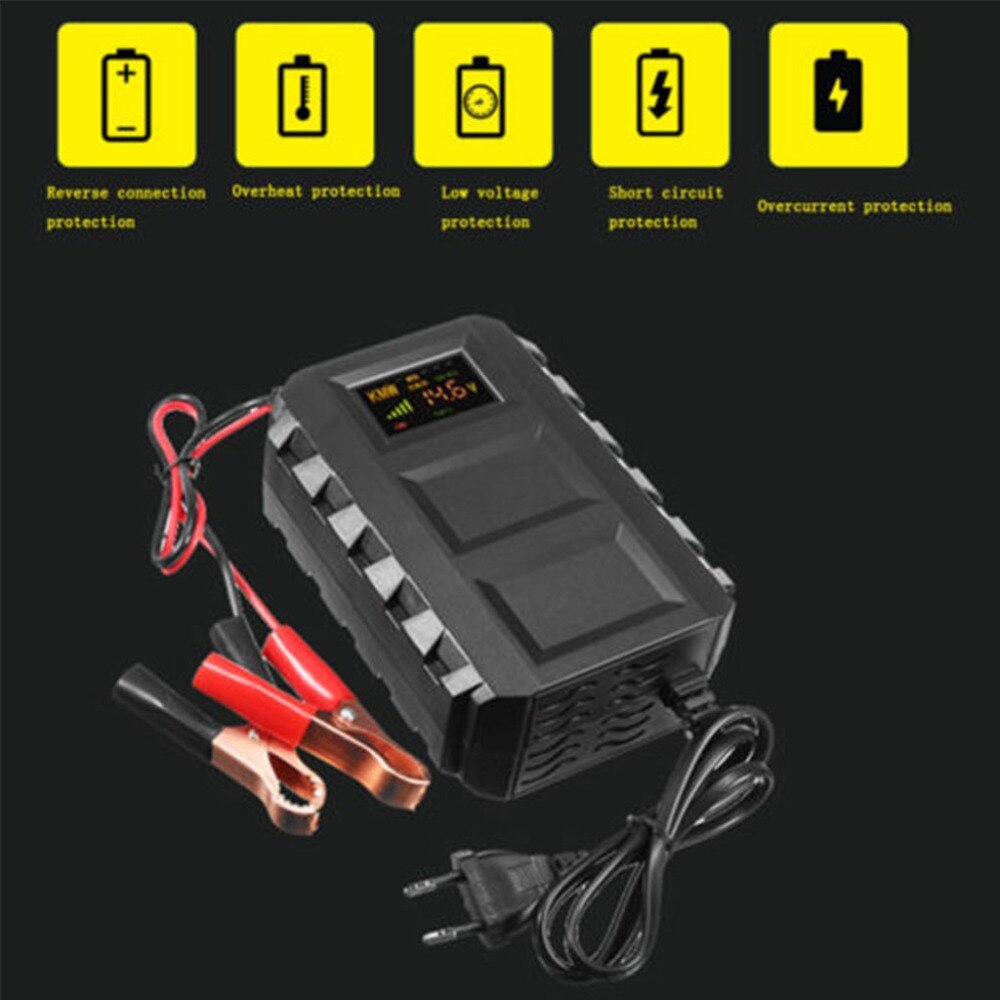 Intelligente 20A Auto Batterij Lood-zuur Accu Lader Auto Motorfiets EU/US Plug