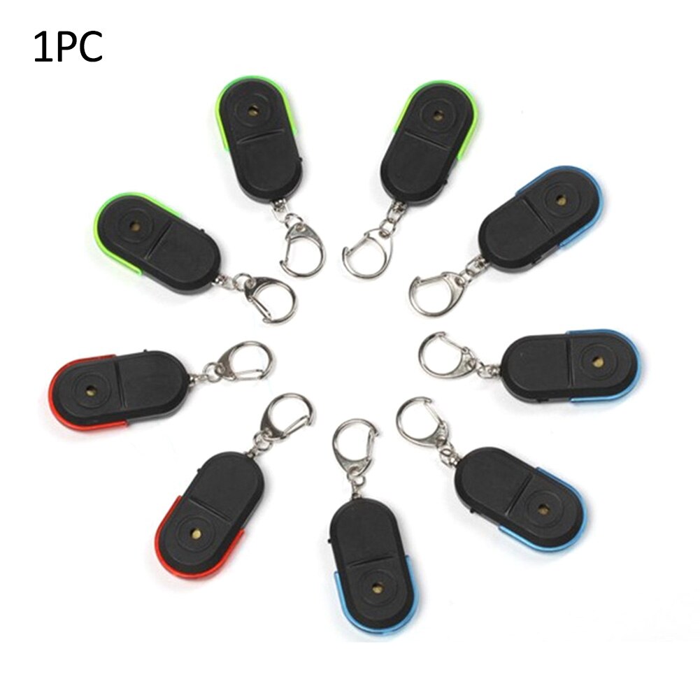 Locator ABS Anti-lost Keychain Mini Battery Operated Whistle Sound Wireless LED Light Alarm Portable Key Finder