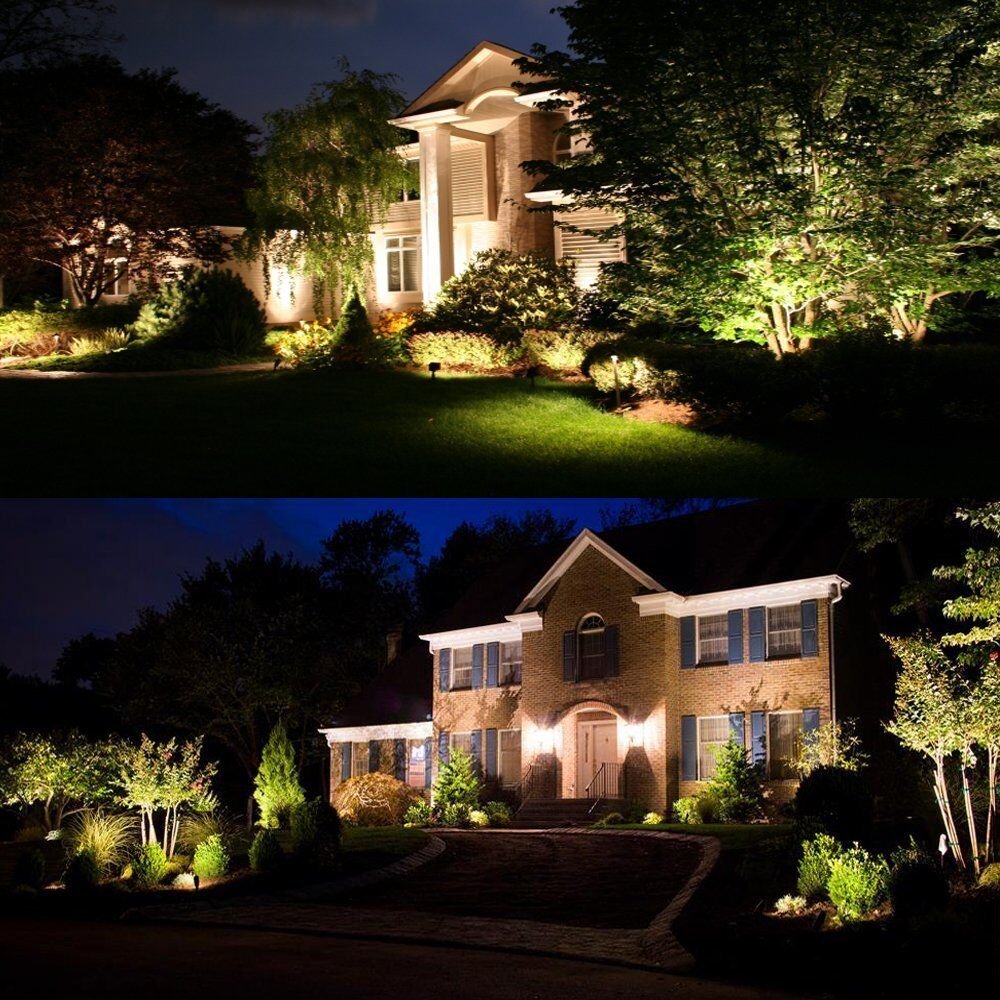 4 Uds. 5W LED paisaje luces 12V impermeable jardín camino luces paredes árboles banderas focos al aire libre con pincho para césped lámparas