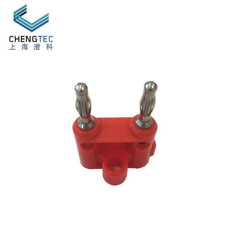 Double prise banane 4MM, double prise banane, prise court-circuit rouge